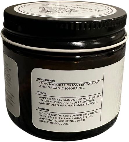 Nouvelise Organics: Essence Essence المصنوعة يدويًا مرطبًا الشحم - 100 ٪ من الشحم يتغذى على العشب ، وزيت الجوجوبا العضوي ، والزيوت العطرية للوردية العضوية والزيت العطري Neroli العضوي | الجسم كله ووجه | لجميع أنواع البشرة | معطر - برتقالي حلو (1.7 أوقية) in Kuwait