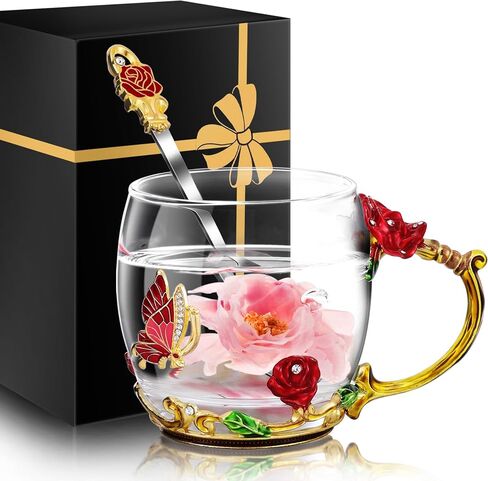Women Glass Tea Coffee Pretty Cup Set Cute Mug You Are My Sunshine Sunflower Chaos Coordinator Friendship Thank you Appreciation Gratitude Secretary Doctor Artist Assistant Handmade Aesthetic Gifts in Saudi Arabia