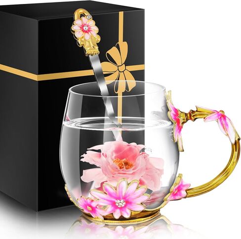 Women Glass Tea Coffee Pretty Cup Set Cute Mug You Are My Sunshine Sunflower Chaos Coordinator Friendship Thank you Appreciation Gratitude Secretary Doctor Artist Assistant Handmade Aesthetic Gifts in Saudi Arabia