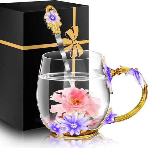 Women Glass Tea Coffee Pretty Cup Set Cute Mug You Are My Sunshine Sunflower Chaos Coordinator Friendship Thank you Appreciation Gratitude Secretary Doctor Artist Assistant Handmade Aesthetic Gifts in Saudi Arabia