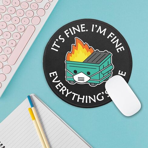 No Coffee No Workee Mouse Pad，Funny Gnome Mousepad with Non-Slip Rubber Base，Cute Round Mouse Mat for Laptop Gaming Office Supplies，Stitched Edge Mousepad Home Office Desk Accessories in Saudi Arabia
