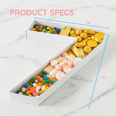 Soul & Lane Fillable Cardboard Number Charcuterie Board Box, Large Paper Mache Numbers Shaped Cutout for Food, White Hollow Gift Tray for Birthday and Party Decor, Number 1 in Saudi Arabia