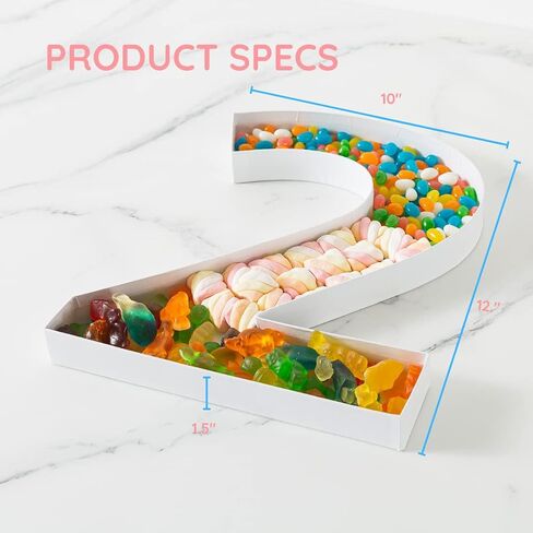 Soul & Lane Fillable Cardboard Number Charcuterie Board Box, Large Paper Mache Numbers Shaped Cutout for Food, White Hollow Gift Tray for Birthday and Party Decor, Number 1 in Saudi Arabia