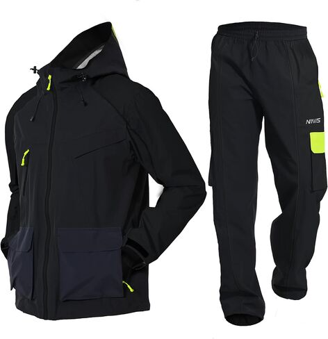 ملابس عمل احترافية للرجال: سترة وسروال متينة مقاومة للماء وقابلة للتنفس - تصميم متعدد الجيوب in Kuwait