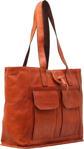 PASCADO Large Vintage leather everyday shopper tote bag for women | brown carryall purse in Saudi Arabia