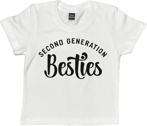 Toddler Baby Girl Boy Besties Second Generation Letter Print Shirt Best Friend Outfits BFF T-Shirt for Mom and Baby (6-12 Months, Second Generation-Romper) in Saudi Arabia