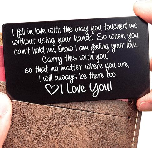 I Love You Card for Him Her | Engraved Aluminum Wallet Insert – “I Choose You" Gift for My Husband or Boyfriend, Perfect for Long Distance, Valentines, and Anniversaries in Kuwait