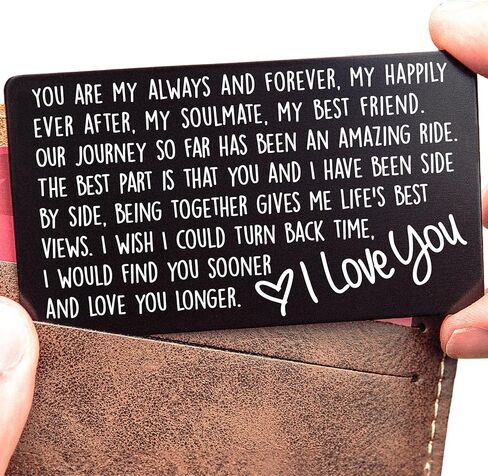 I Love You Card for Him Her | Engraved Aluminum Wallet Insert – “I Choose You" Gift for My Husband or Boyfriend, Perfect for Long Distance, Valentines, and Anniversaries in Kuwait