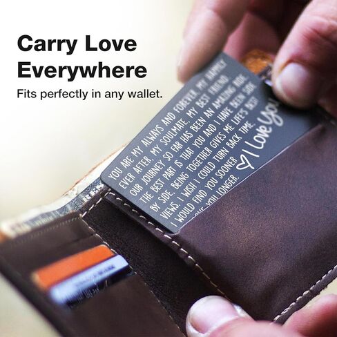 I Love You Card for Him Her | Engraved Aluminum Wallet Insert – “I Choose You" Gift for My Husband or Boyfriend, Perfect for Long Distance, Valentines, and Anniversaries in Kuwait