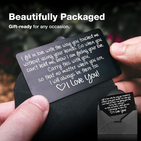 I Love You Card for Him Her | Engraved Aluminum Wallet Insert – “I Choose You" Gift for My Husband or Boyfriend, Perfect for Long Distance, Valentines, and Anniversaries in Kuwait