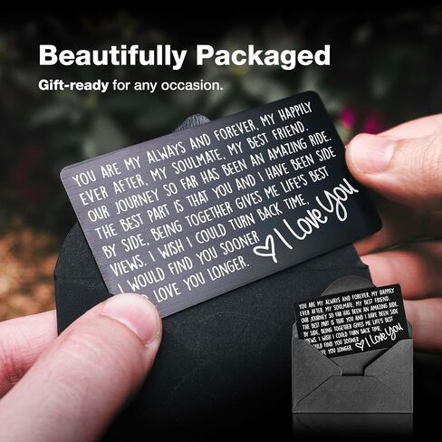 I Love You Card for Him Her | Engraved Aluminum Wallet Insert – “I Choose You" Gift for My Husband or Boyfriend, Perfect for Long Distance, Valentines, and Anniversaries in Kuwait