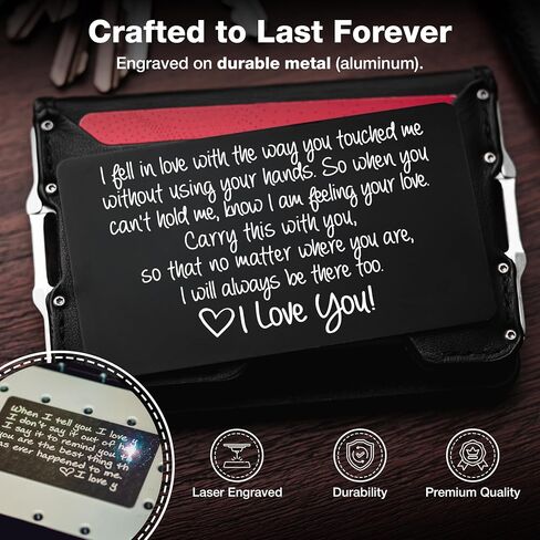 I Love You Card for Him Her | Engraved Aluminum Wallet Insert – “I Choose You" Gift for My Husband or Boyfriend, Perfect for Long Distance, Valentines, and Anniversaries in Kuwait