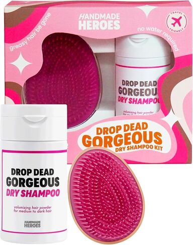 Handmade Heroes Non Aerosol Dry Shampoo Powder 1.8oz 100% Natural & Vegan Volumizing Powder For Dark Hair & Brunette Hair in Kuwait