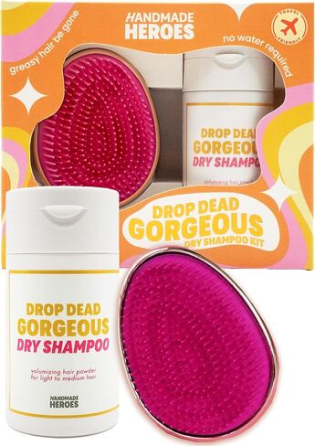 Handmade Heroes Non Aerosol Dry Shampoo Powder 1.8oz 100% Natural & Vegan Volumizing Powder For Dark Hair & Brunette Hair in Kuwait