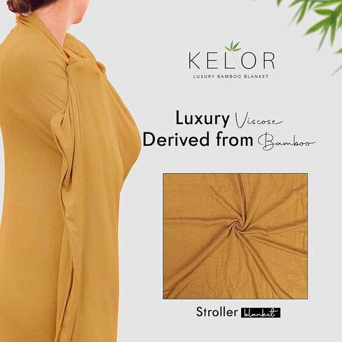 Luxury Cooling Travel Blanket - Stretchy, Lightweight Soft & Breathable Shawl Wraps for Women | Easy-Care, Perfect for Travel, Airplane Blanket or Women Shawl(Golden, Single-Sided) in Saudi Arabia