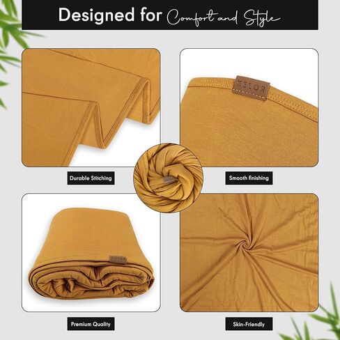 Luxury Cooling Travel Blanket - Stretchy, Lightweight Soft & Breathable Shawl Wraps for Women | Easy-Care, Perfect for Travel, Airplane Blanket or Women Shawl(Golden, Single-Sided) in Saudi Arabia