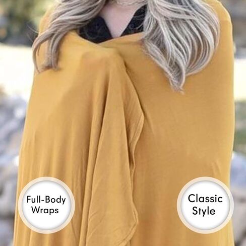 Luxury Cooling Travel Blanket - Stretchy, Lightweight Soft & Breathable Shawl Wraps for Women | Easy-Care, Perfect for Travel, Airplane Blanket or Women Shawl(Golden, Single-Sided) in Saudi Arabia