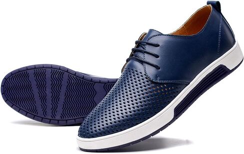 konhill Men's Casual Oxford Shoes - Breathable Dress Shoes Loafers Lace-up Flat Sneakers in Kuwait