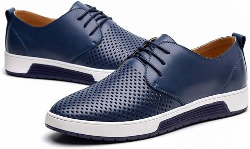 konhill Men's Casual Oxford Shoes - Breathable Dress Shoes Loafers Lace-up Flat Sneakers in Kuwait