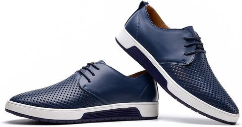 konhill Men's Casual Oxford Shoes - Breathable Dress Shoes Loafers Lace-up Flat Sneakers in Kuwait