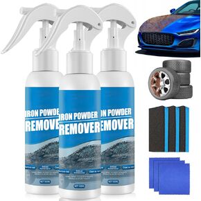 Iron Powder Remover, Car Rust Removal Spray, Rust Out Instant Remover Spray, Iron Powder Remover for Rust from Tools, Metals, Car Parts (3PCS,100ML)