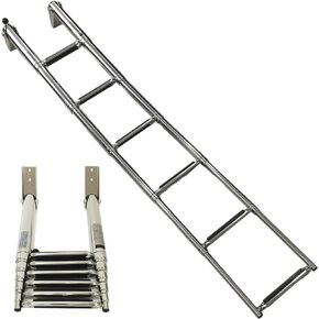 MARINE CITY 304-Grade Stainless Steel Sleek Compact Durable and Sturdy 6-Step Telescoping Swim Ladder Easy Install for Boats – Marines – RVs – Ships – Yachts (Pack of 1) in Kuwait
