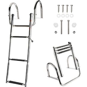 3 Step Pontoon Boat Ladder Stainless Steel Telescoping Inboard Ladder Dock Ladder