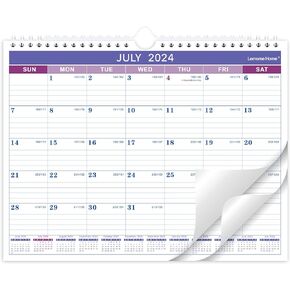 2025-2026 Wall Calendar - 2025-2026 Calendar, Jul.2025 - Dec. 2026, 11" x 8.5", 18 Monthly Calendar 2025-2026, Hanging Hook + Ruled Blocks - Purple