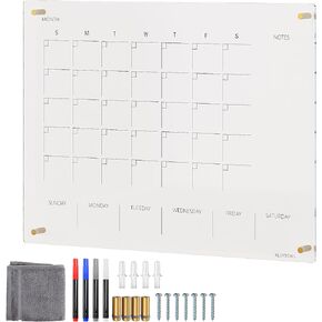 KeepItOrg Dry Erase Calendar for Wall Monthly Planner - Acrylic Calendar for Wall 24"x18" - Weekly Dry Erase Board Home Office, Family Plan