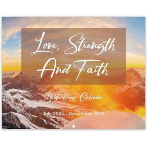 2025-2026 Wall Calendar - Bible Verse Wall Calendar 2025-2026, July 2025 - December 2026, 17" x 11" (Open), Hanging Hook, Blocks and Holidays - Nature's Beauty with Inspiring Bible Quotes