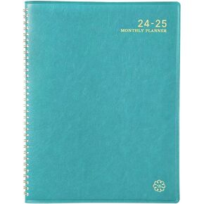2025-2026 Monthly Planner - 2025-2026 Planner from Jul. 2025 - Dec. 2026, 9" x 11", Leather Calendar Planners with Tabs and Twin-Wire Binding