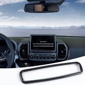 for Ford Bronco 2021 2022 + Carbon Fiber Black Interior Top Mirror Decoration Cover Ring Trim Compatible with Ford Bronco 2021+(1PC,ABS) in Saudi Arabia