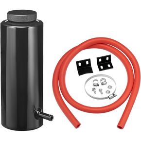 BDFHYK Coolant Overflow Tank Universal Radiator Overflow Tank with Hose Oil Catch Can Aluminum Radiator Reservoir Bottel 800ml Black