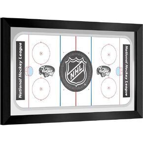 Trademark Global Wall Mirror - Ready-to-Hang NHL NHL Shield Black Framed Rectangle Mirror - for Pub, Game Room, Garage or Home Bar
