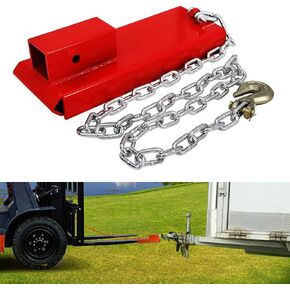 ELITEWILL 2" Forklift Trailer Hitch Receiver Attachment Pallet Forks Towing Adapter with Chain
