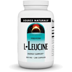 Source Naturals L-Leucine, Energy Support*, A Free Form Essential Amino Acid Supplement for Energy Support - 240 Capsules