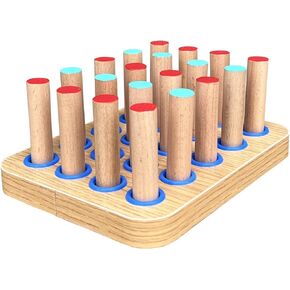 20-Hole Wooden Pegboard for Finger Dexterity Exercises, Easy Grip Pegs & Peg Board to Improve Fine Motor Functions & Hand-Eye Coordination, Hand Exercise for Rehabilitation & Occupational Therapy