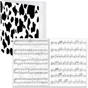 GABraden مجلد ورقة الموسيقى حجم الرسالة 8.5 × 11 بوصة 30- الأكمام عرض 60 صفحة للموسيقى حامل الموثق مع الأكمام البلاستيكية مجلد جوقة الموسيقى (البقرة الغربية السوداء) in Kuwait