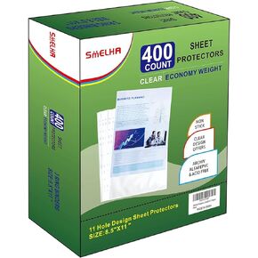 Sheet Protectors 400 Page,Page Protector 8.5" x 11" ，Upgraded Clear Plastic Page Protectors,for 2/3/4 Ring Binder, Top Loading Paper Protector with Reinforced Holes,Holds Multiple Sheets，Letter Size