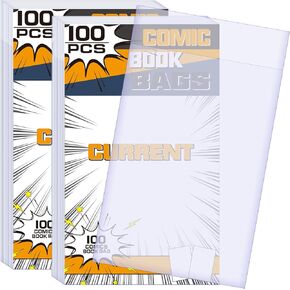 Comic Boards Pack of 200, Comic Book Backing Boards, Acid Free Clear Morden Comic Boards White