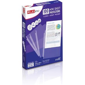RUBEX Mini Heavyweight Sheet Protectors - 25 Sheets | Top Loading, Reinforced 7-Hole 5.5 x 8.5 Inch |Mini Ring Binders for Page Protectors, Acid-Free, Archival Safe for Documents and Photos in Kuwait