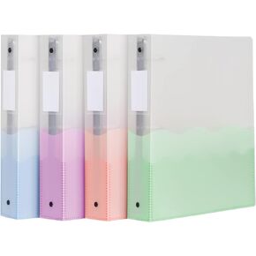 Oxford Wave Binders, Binders for School and Office, Strong Flexible Poly, 4 Wave Pockets, 4 Assorted Colors, Transluscent Covers, Holds up to 350 Sheets, 1.5 inch Binder, 4-Pack (91091)