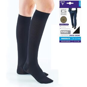 Neo-G Dress Compression Socks Men for Daily Wearing. Knee High Mens Compression Socks Light 15-20mmHg graduated compression for everyday wearing & during long periods of inactivity - Black - S