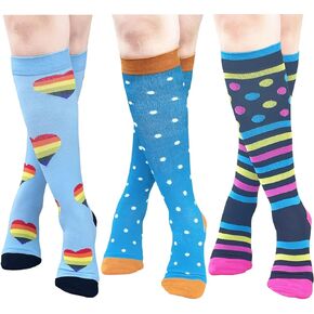 Compression Socks for Women Men Support Socks 15-20 mmhg knee high Compression Stockings 3 Pairs for Nurse