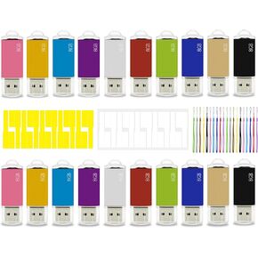 USB Thumb Drive 256MB USB 2.0 Flash Drive 10 Pack, Nicepicten 256MB Pendrive USB Memory Stick Jump Zip Drive USB Storage Key, Metal U Disk for Data Storage with 10PCS Lanyards & Color Label Tags