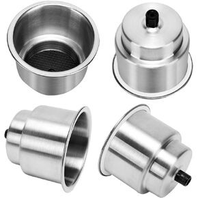 Amarine Made Pack of 4 Stainless Steel Cup Drink Holder with Drain Marine Boat Rv Camper
