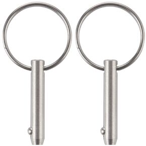 2 Pcs Quick Release Pin 1/4" Diameter, Usable Length 1", Full 316 Stainless Steel, Bimini Top Pin, Marine Hardware, All Parts are Made of 316 Stainless Steel