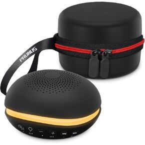 Travel Sound Machine,PRUNUS Mini Sound Machine for Baby Adults with 3-Level Night Light,26 Soothing Sounds 6 Timers,Memory Function 1200mAh Battery for Bedroom Travel Nursery Sleeping-2023 Black