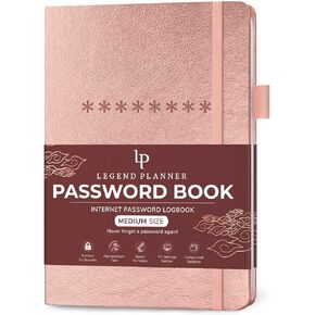 Legend Planner Password Book with Alphabetical tabs. Internet Address Keeper Logbook. Journal for Website Logins, Pocket 4x5.5" (Dark Teal)