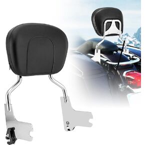 Wsays Electra Glide Sissy Bar مسند ظهر للركاب قابل للفصل كروم متوافق مع Harley Davidson Touring Street Glide Electra Glide Road Glide Road King 1997-2008